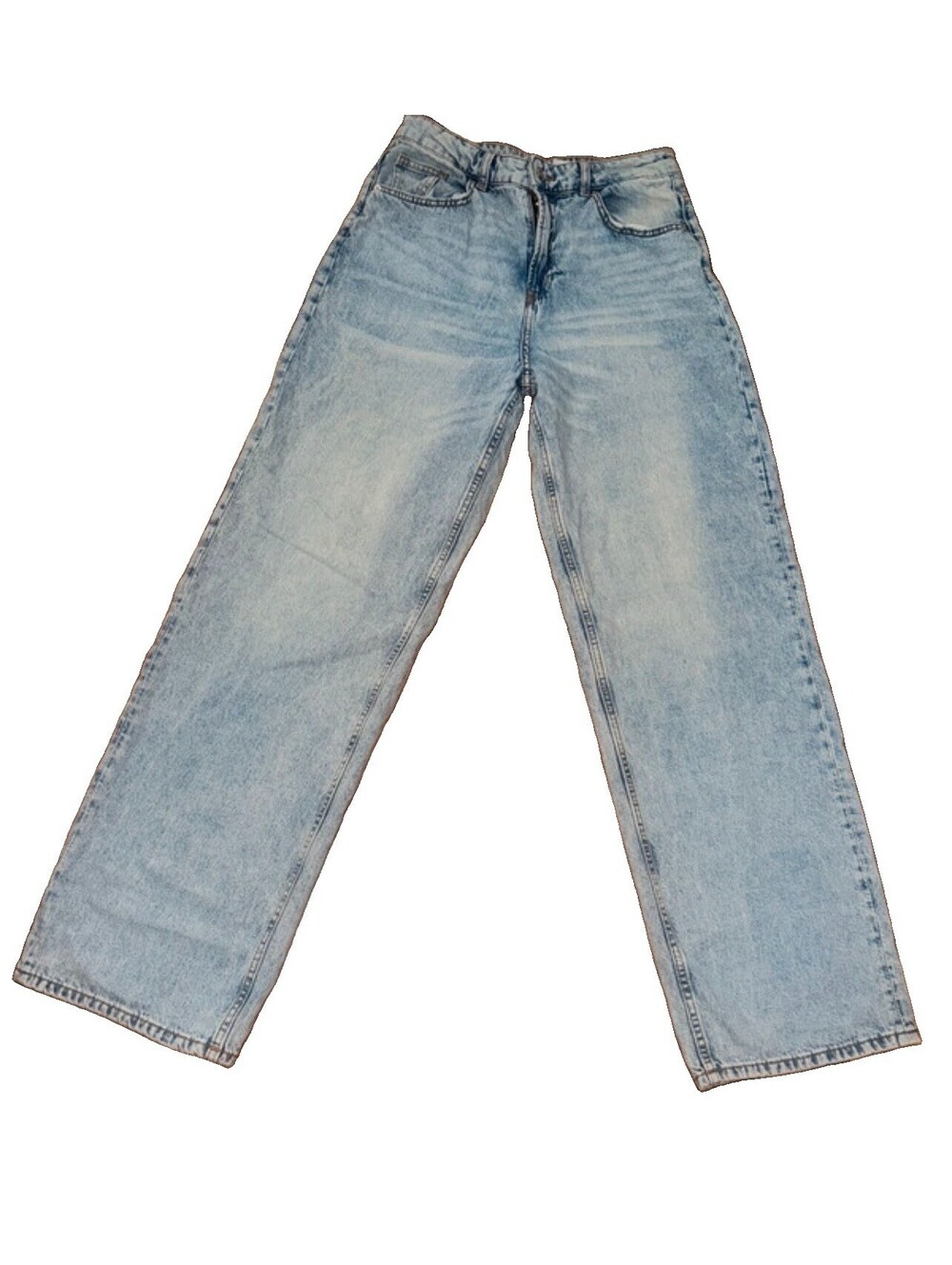H&M Divided Jeans Womens 6 Light Wash High Rise Wide Leg Rigid Denim Casual